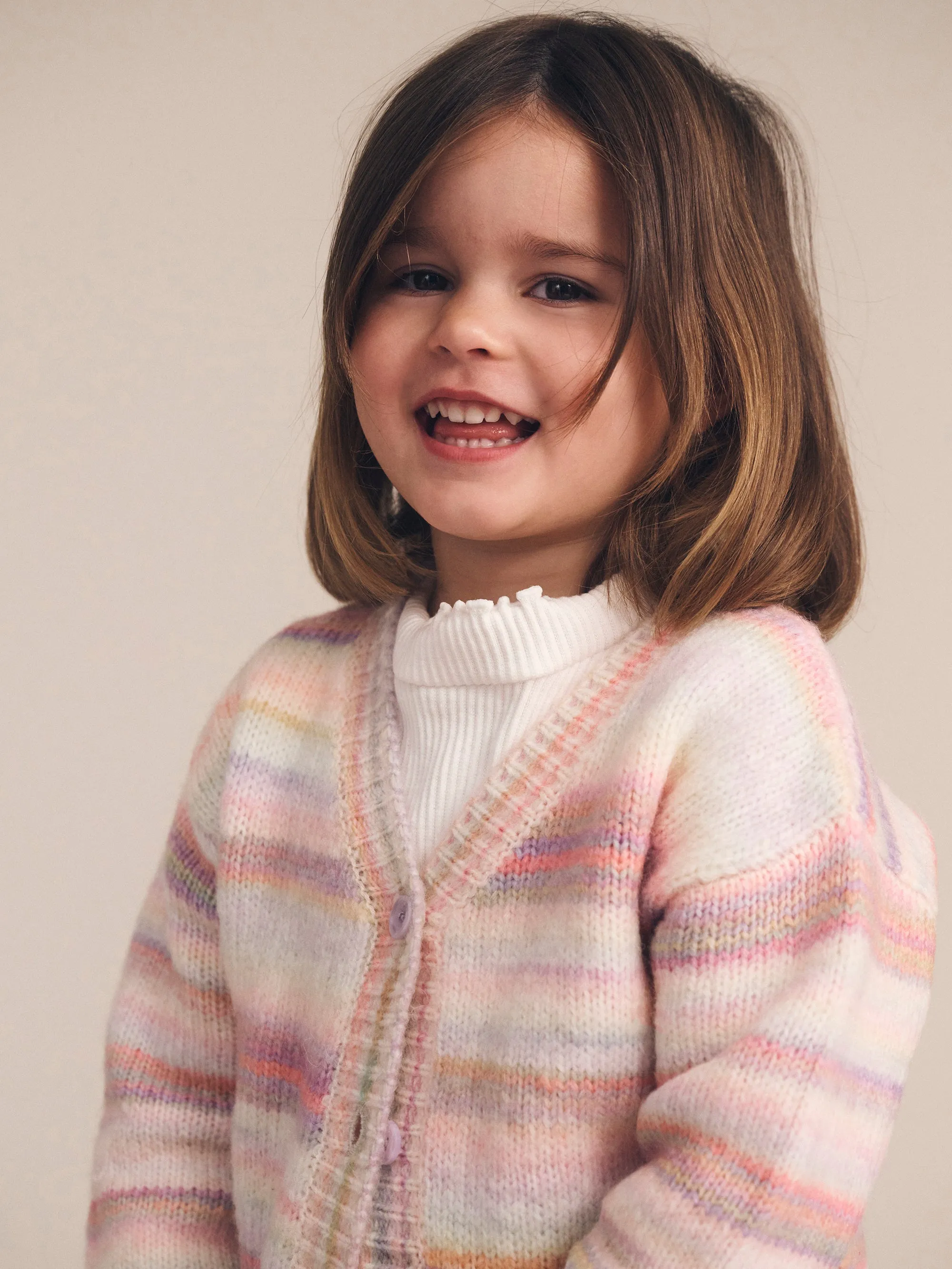 Huxbaby Rainbow Stripe Knit Boxy Cardi
