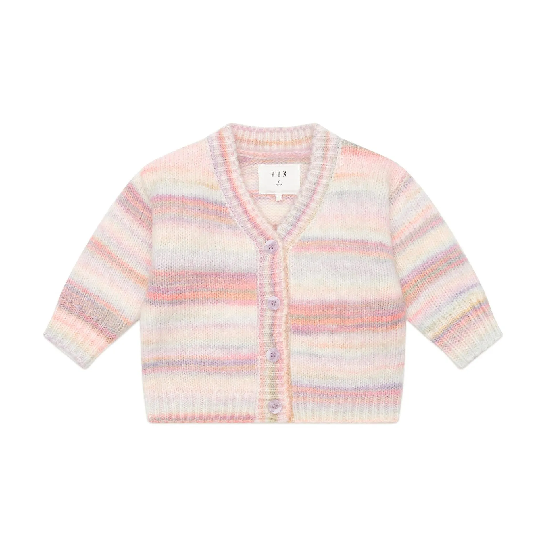 Huxbaby Rainbow Stripe Knit Boxy Cardi