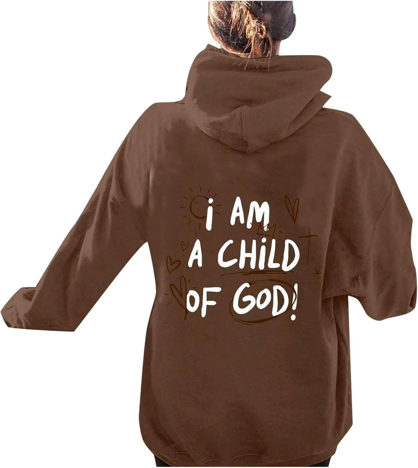 I Am A Child of God Hoodie Christian Sweatshirts for Women Faith Religious God Pullover Long Sleeve Tops with Pocket