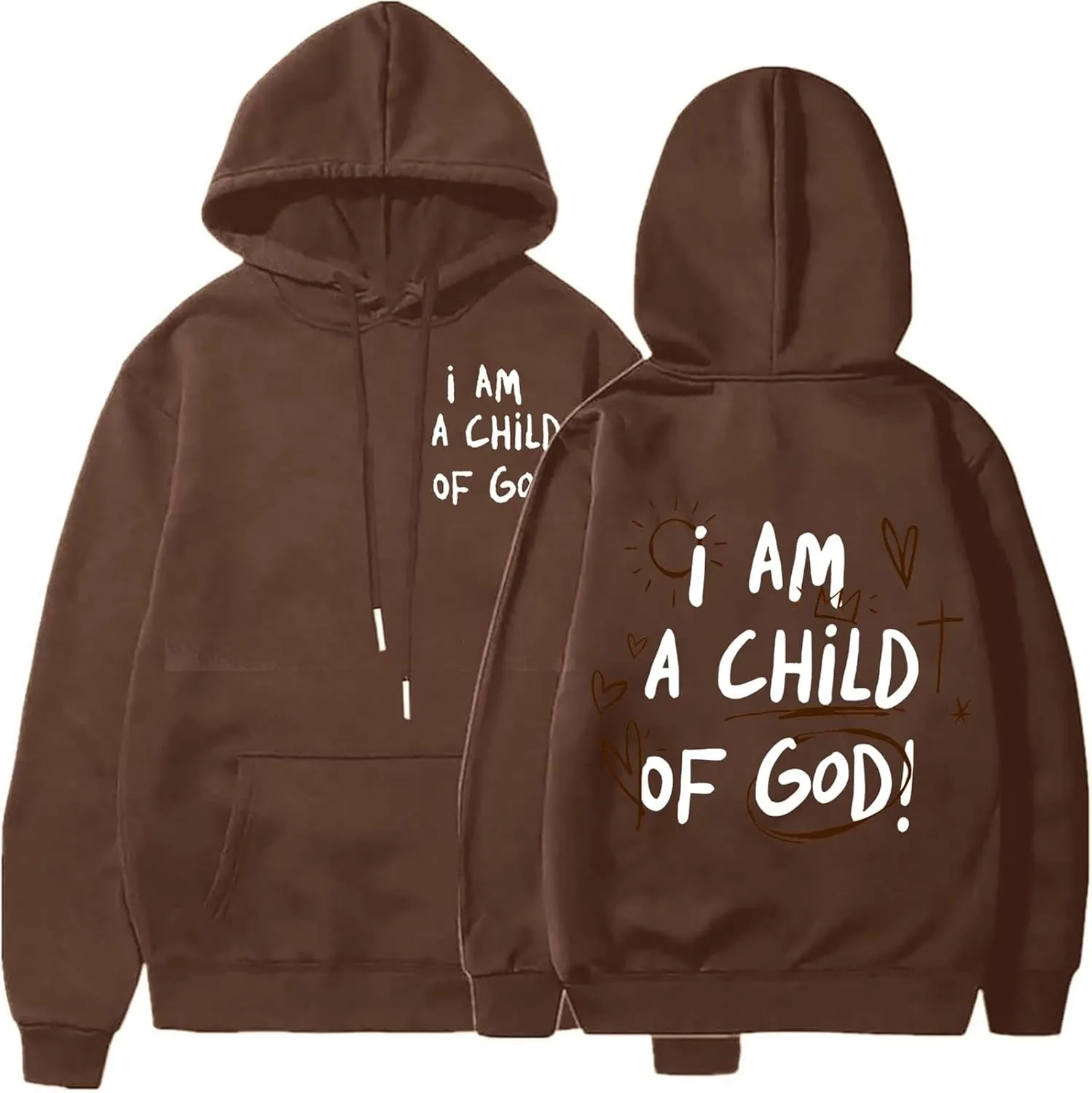 I Am A Child of God Hoodie Christian Sweatshirts for Women Faith Religious God Pullover Long Sleeve Tops with Pocket