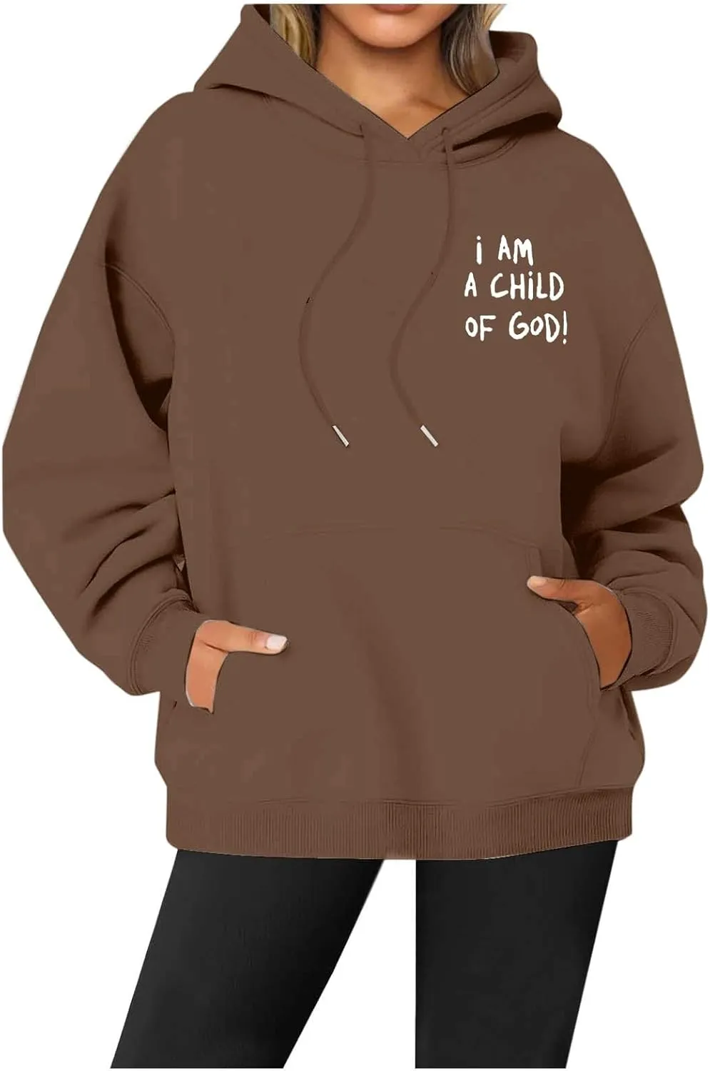 I Am A Child of God Hoodie Christian Sweatshirts for Women Faith Religious God Pullover Long Sleeve Tops with Pocket