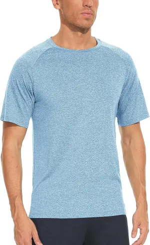 icyzone Workout Shirts for Men, Quick-Dry Athletic Gym Exercise Running Short Sleeves Tee