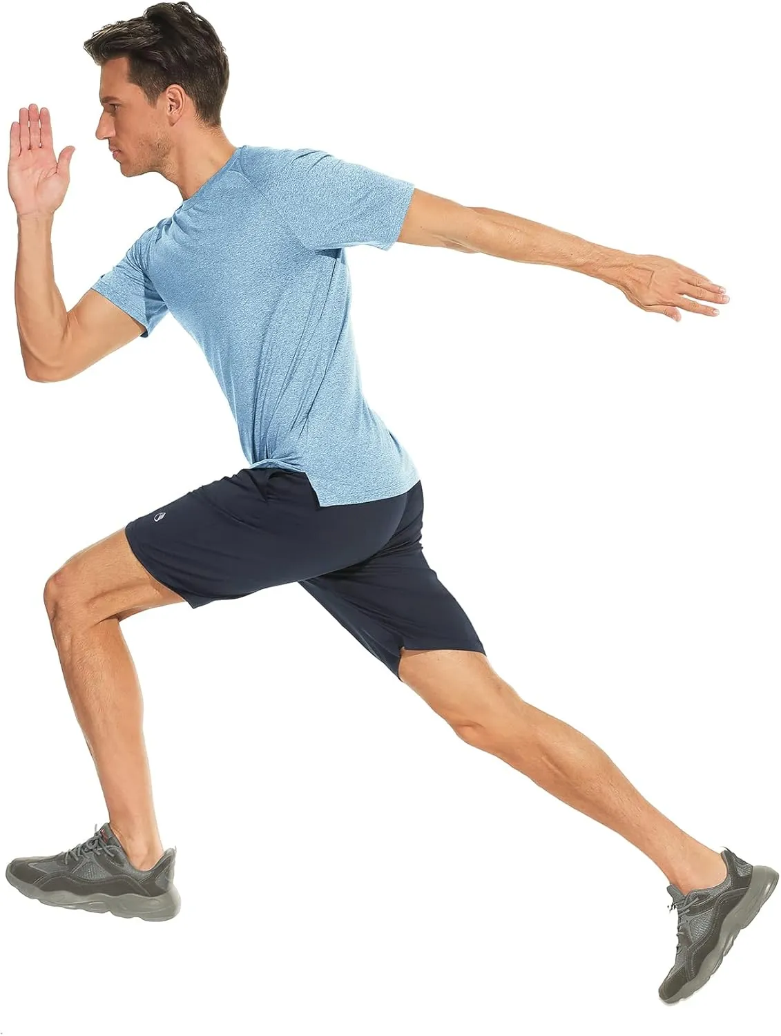 icyzone Workout Shirts for Men, Quick-Dry Athletic Gym Exercise Running Short Sleeves Tee