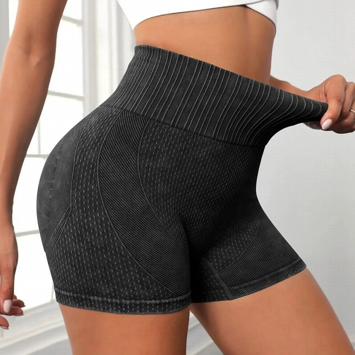 Intensify Workout Shorts for Women Seamless Scrunch Butt Lift High Waisted Yoga Gym Booty Running Short Pants