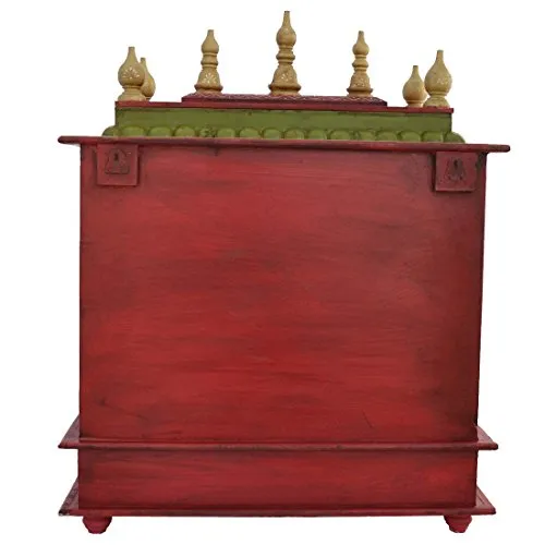 Jaipur Lane Marusthali Handcrafted Wooden Temple with Door and Light (24x12x30 Inch)