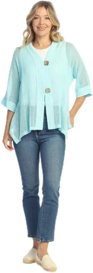 Jess & Jane Mineral Washed Mesh Cardigan - M116