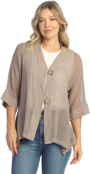 Jess & Jane Mineral Washed Mesh Cardigan - M116