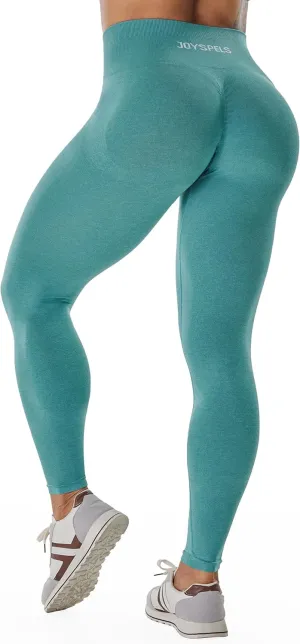 JOYSPELS Butt Lifting Workout Leggings for Women Seamless Scrunch Yoga Pants Tummy Control Gym Fitness