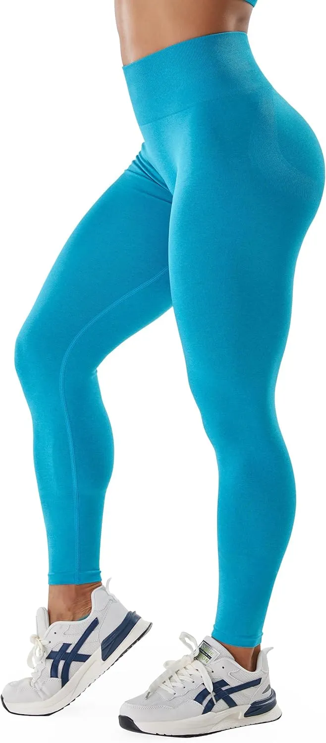 JOYSPELS Butt Lifting Workout Leggings for Women Seamless Scrunch Yoga Pants Tummy Control Gym Fitness