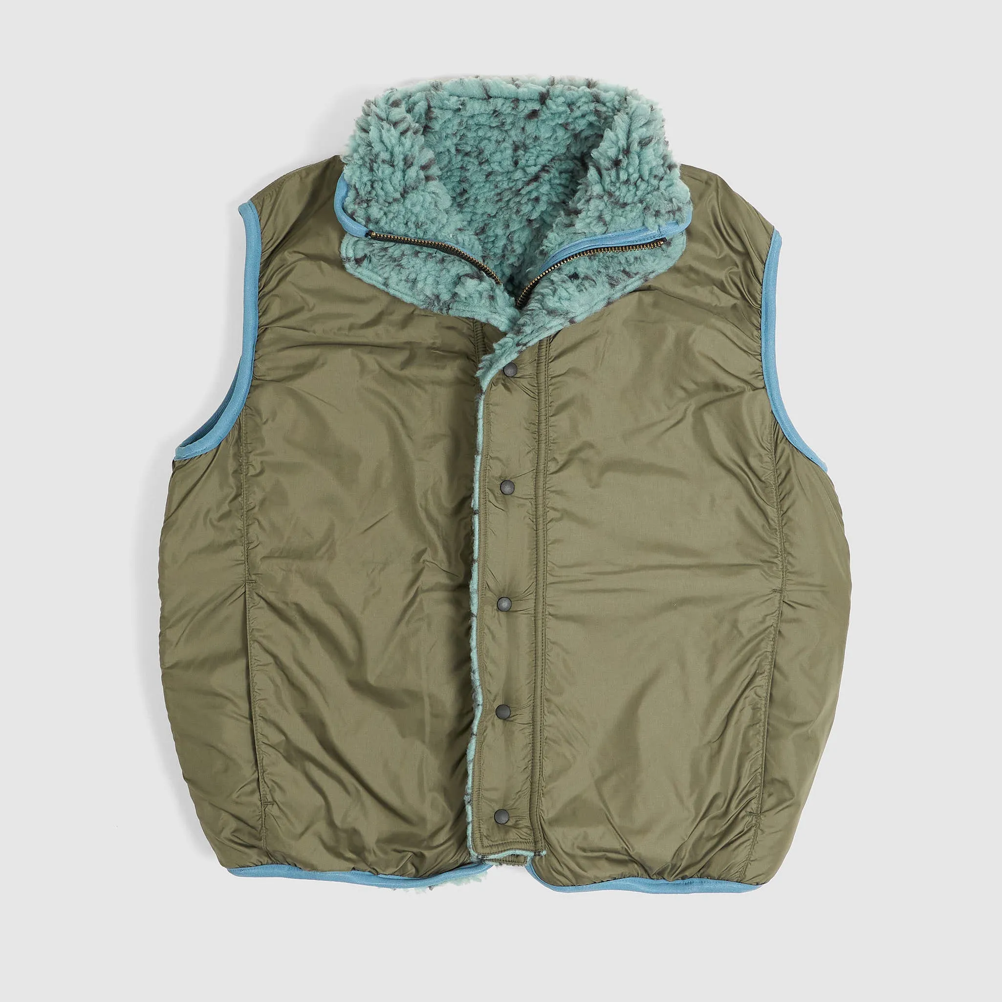 Kapital Reversible Dogi Sashiko Boa Fleece Outdoor Vest