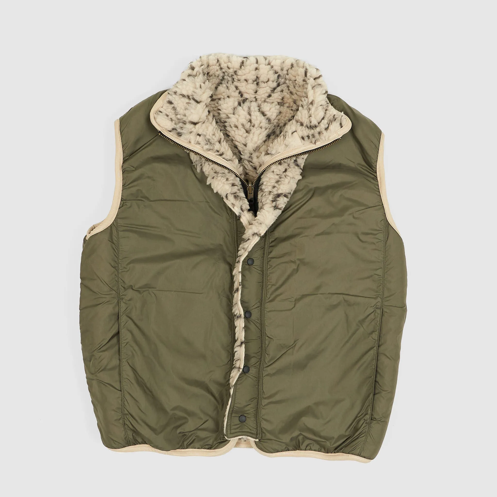 Kapital Reversible Dogi Sashiko Boa Fleece Outdoor Vest