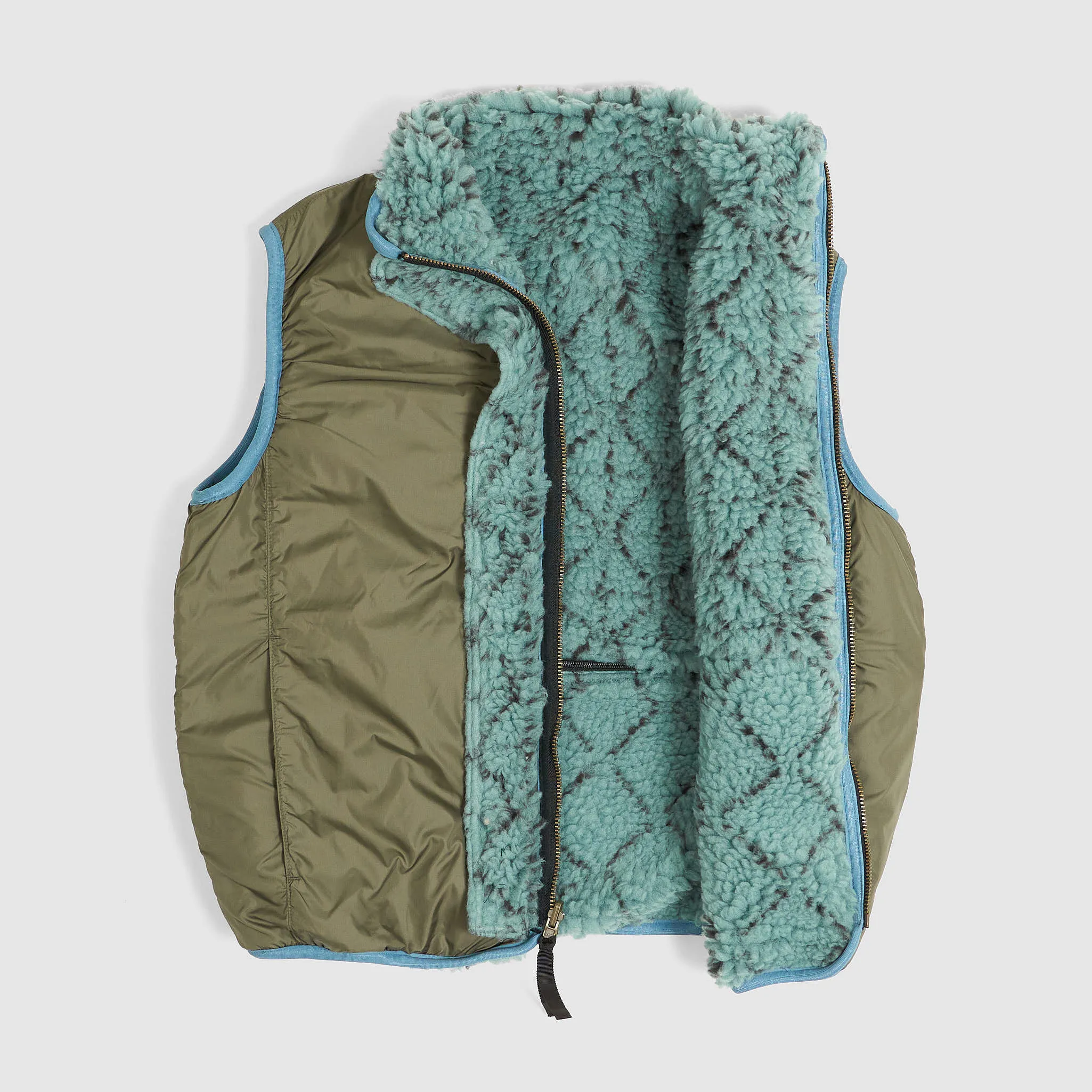 Kapital Reversible Dogi Sashiko Boa Fleece Outdoor Vest