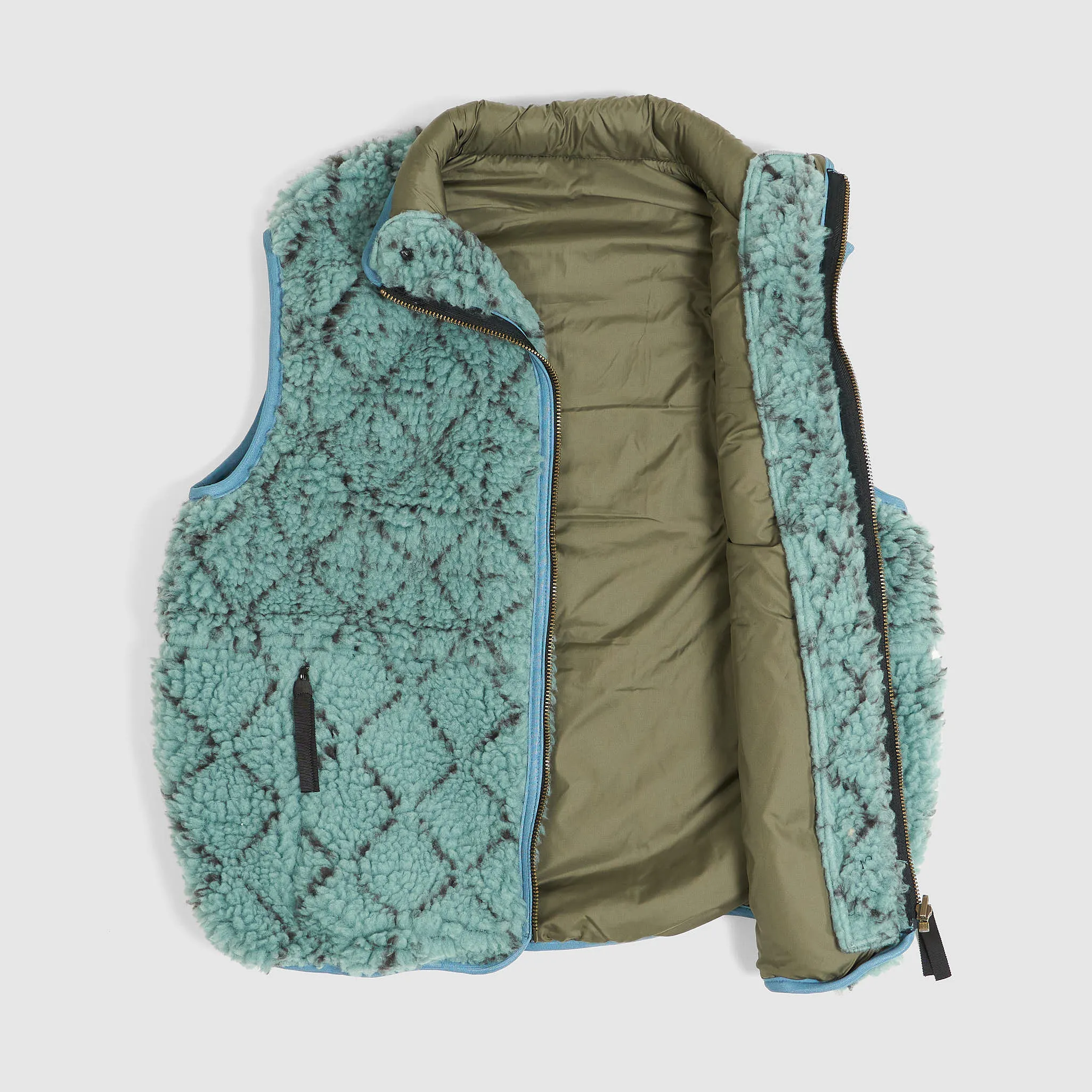 Kapital Reversible Dogi Sashiko Boa Fleece Outdoor Vest