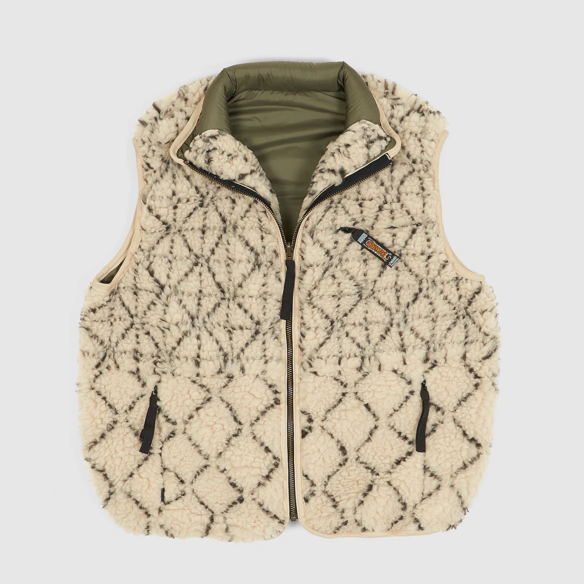 Kapital Reversible Dogi Sashiko Boa Fleece Outdoor Vest