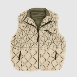 Kapital Reversible Dogi Sashiko Boa Fleece Outdoor Vest