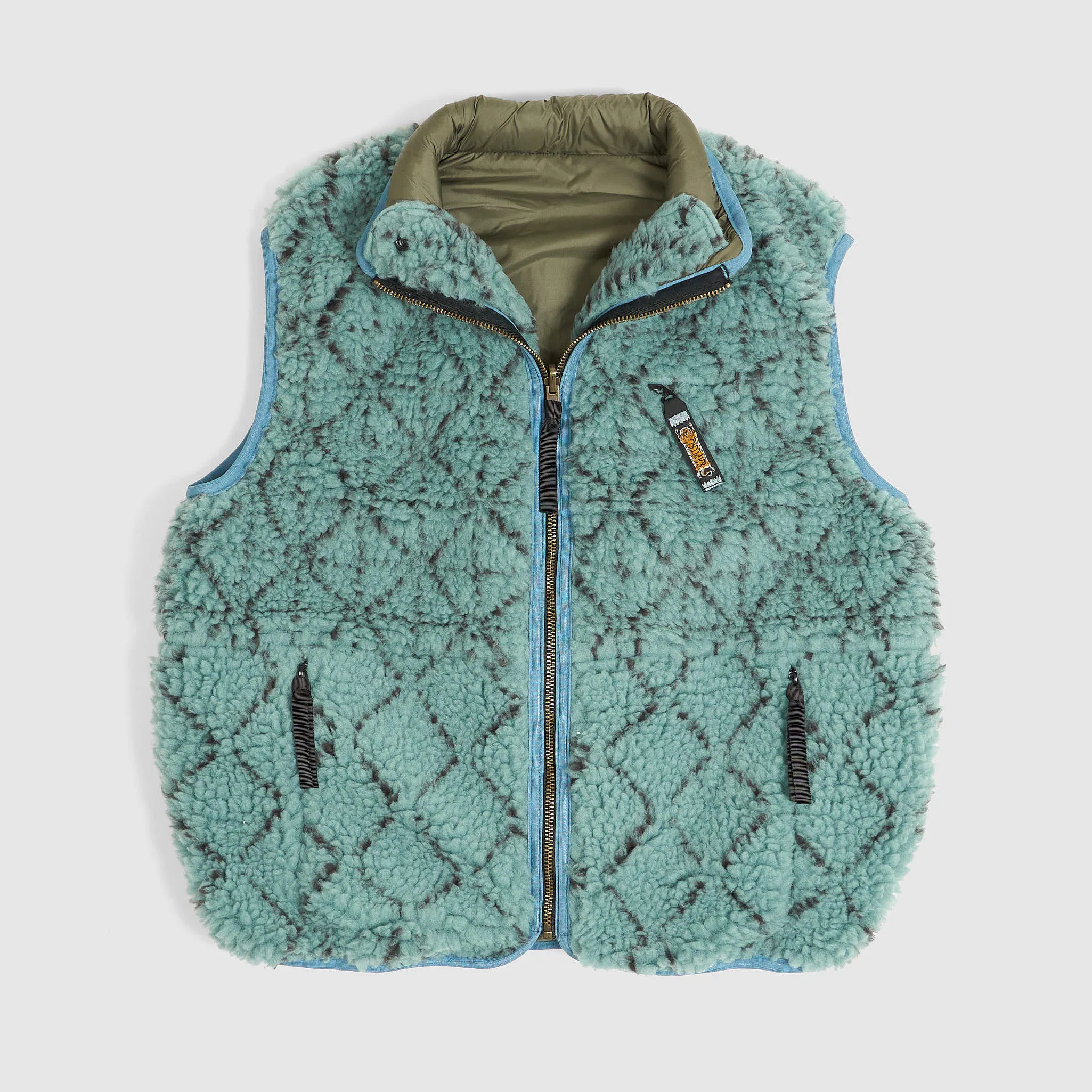 Kapital Reversible Dogi Sashiko Boa Fleece Outdoor Vest