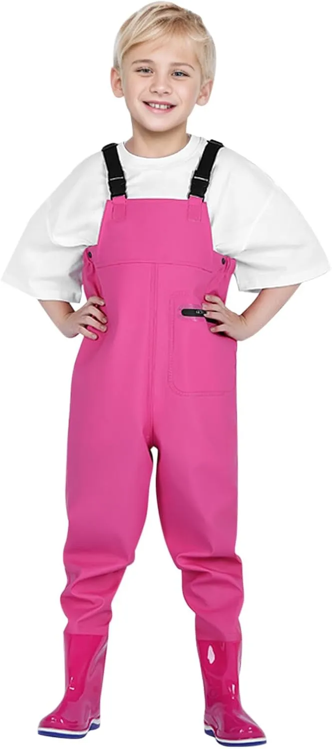 Kids Waders Rain Pants Youth Fishing Waders for Toddler Children Water Proof Hunting Waders with Leggings for