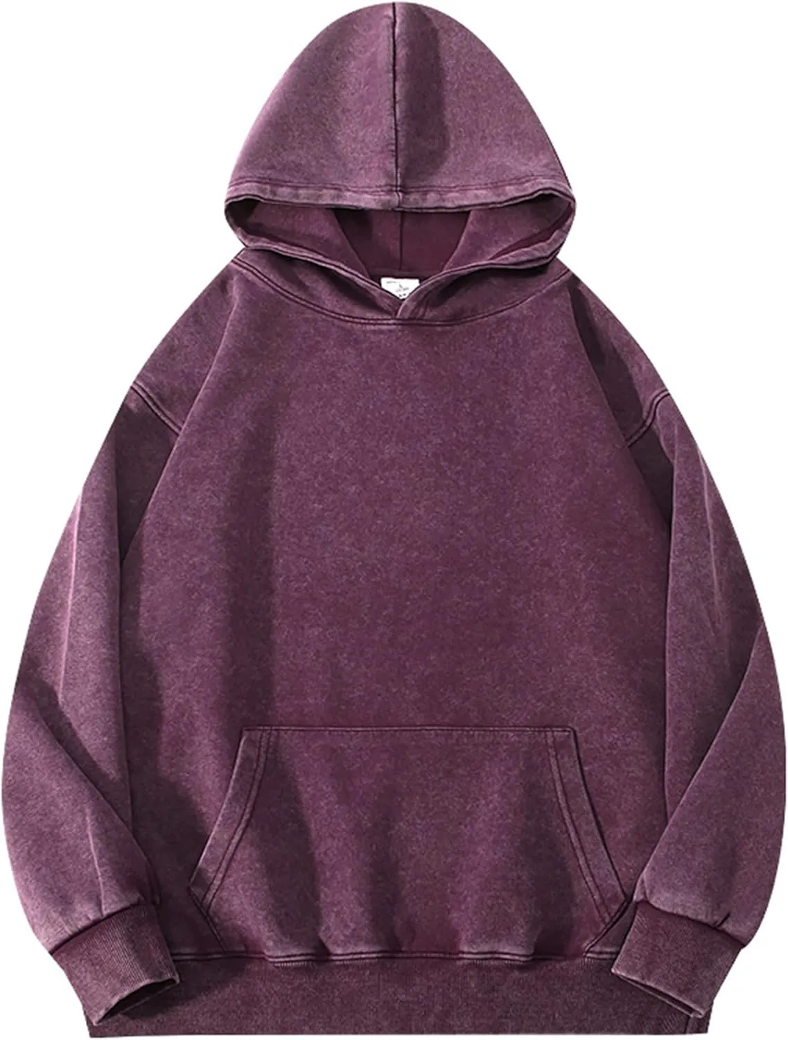 Kissonic Womens Acid Wash Hoodie Vintage Pullover Fashion Heavyweight Hooded Basic Couples Streetwear Sweatshirts