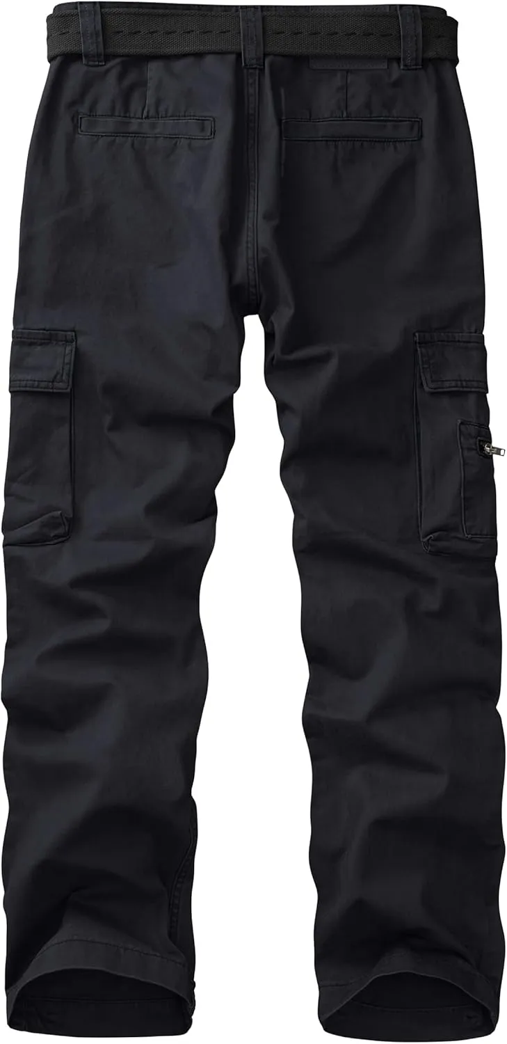 KOCTHOMY Hiking Pants Women Relaxed Fit Cargo Pants Casual Work Pants with Zipper Pockets No Belt