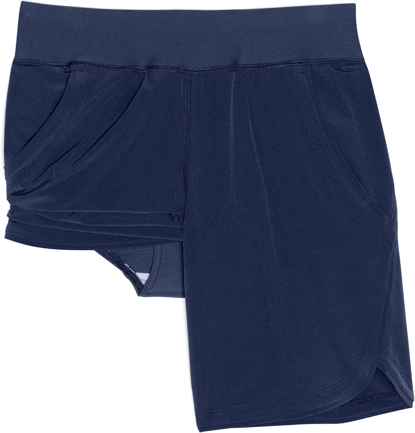 Lands' End Women's 9" Quick Dry Elastic Waist Modest Board Shorts Swim Cover-up Shorts with Panty