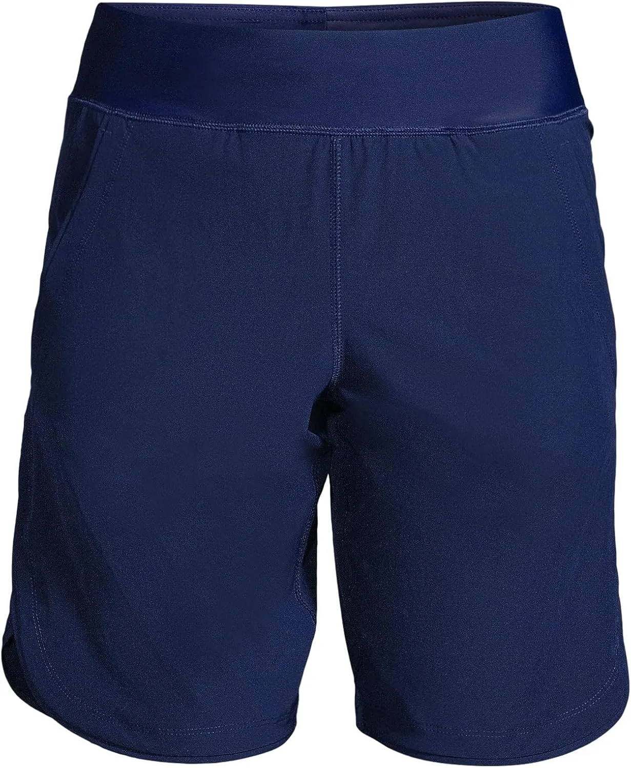 Lands' End Women's 9" Quick Dry Elastic Waist Modest Board Shorts Swim Cover-up Shorts with Panty