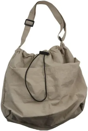 Light Soft Nylon Crossbody Shoulder Tote Bag, Women Large Capacity Handbags Drawstring Bag Bucket Bag