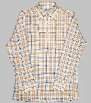 Linen Button Down Plaid Shirt
