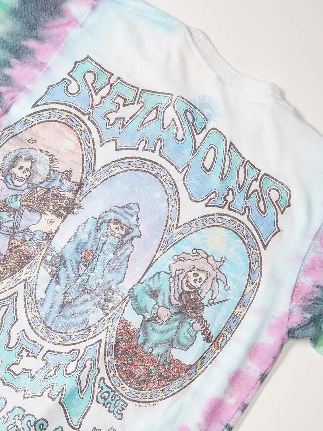 Liquid Blue Unisex-Adult Standard Grateful Vintage Seasons of The Dead Tie Dye Tee