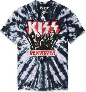 Liquid Blue Unisex-Adult Standard Kiss Destroyer 1976 Tie Dye Short Sleeve T-Shirt