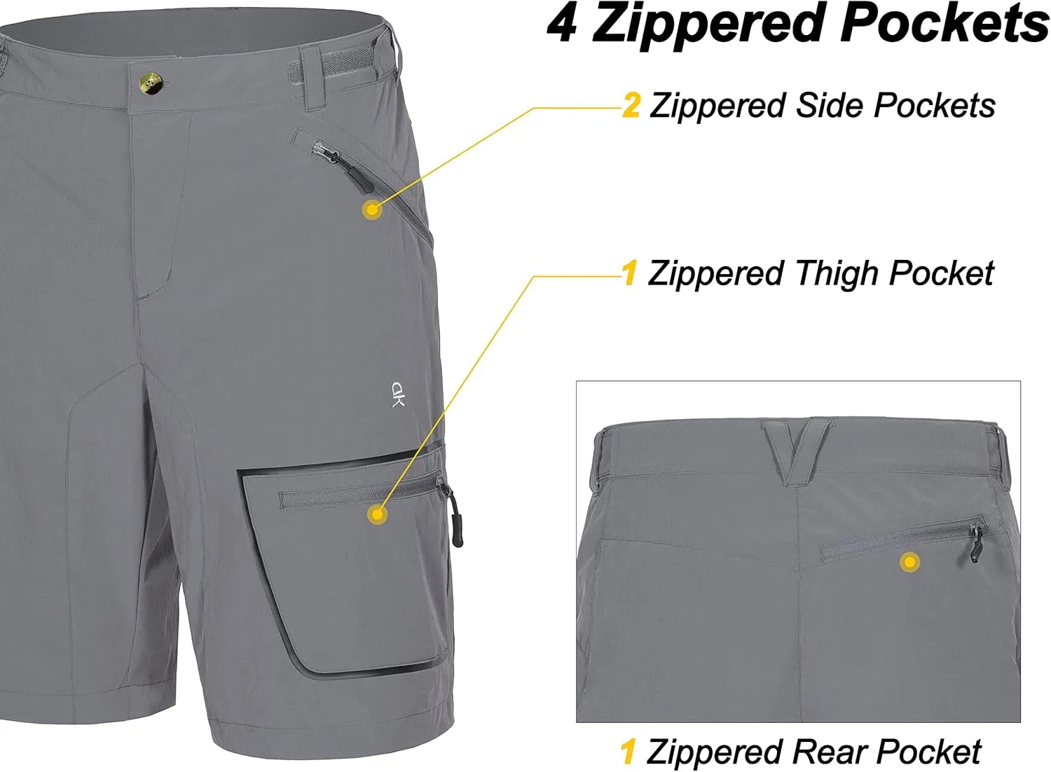 Little Donkey Andy Men's Lightweight Quick Dry Hiking Shorts Breathable Outdoor Cargo Shorts for Fishing Travel Casual