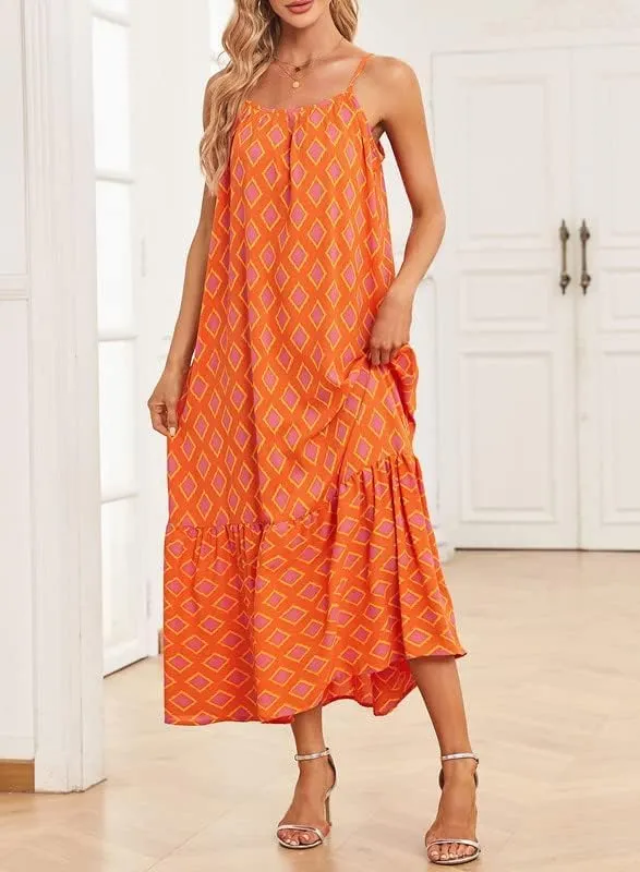 LOAIHA Women Summer Casual Loose Sleeveless Sundress Spaghetti Strap Flowy Boho Linen Beach Vacation Maxi Long Dress 2024