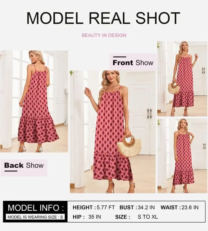 LOAIHA Women Summer Casual Loose Sleeveless Sundress Spaghetti Strap Flowy Boho Linen Beach Vacation Maxi Long Dress 2024