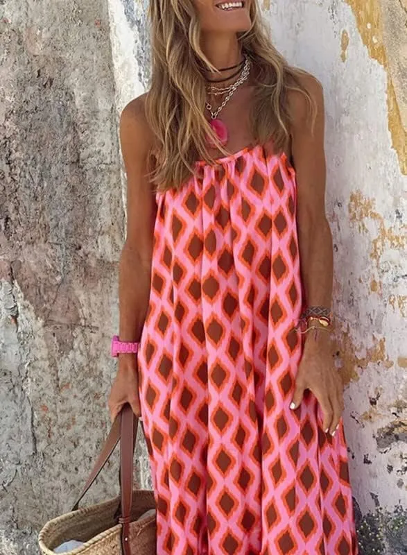 LOAIHA Women Summer Casual Loose Sleeveless Sundress Spaghetti Strap Flowy Boho Linen Beach Vacation Maxi Long Dress 2024