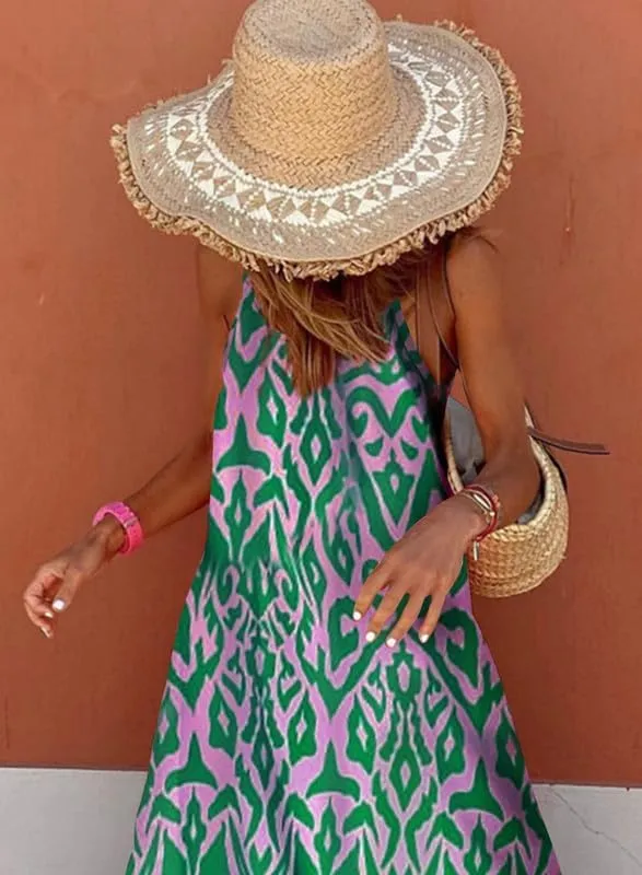 LOAIHA Women Summer Casual Loose Sleeveless Sundress Spaghetti Strap Flowy Boho Linen Beach Vacation Maxi Long Dress 2024