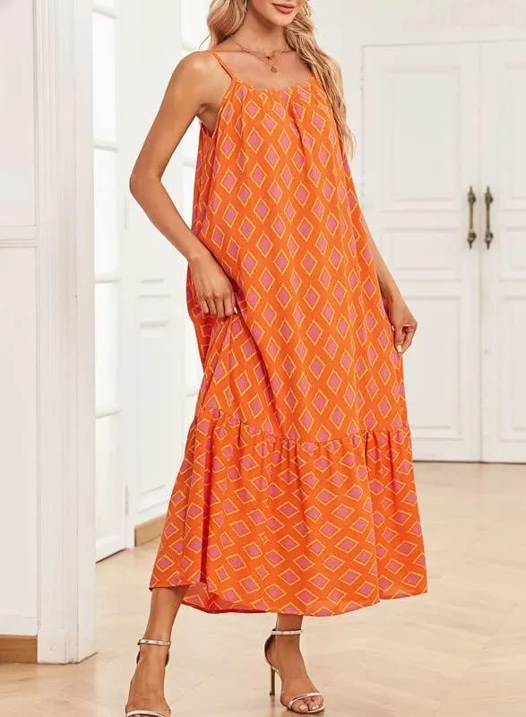 LOAIHA Women Summer Casual Loose Sleeveless Sundress Spaghetti Strap Flowy Boho Linen Beach Vacation Maxi Long Dress 2024