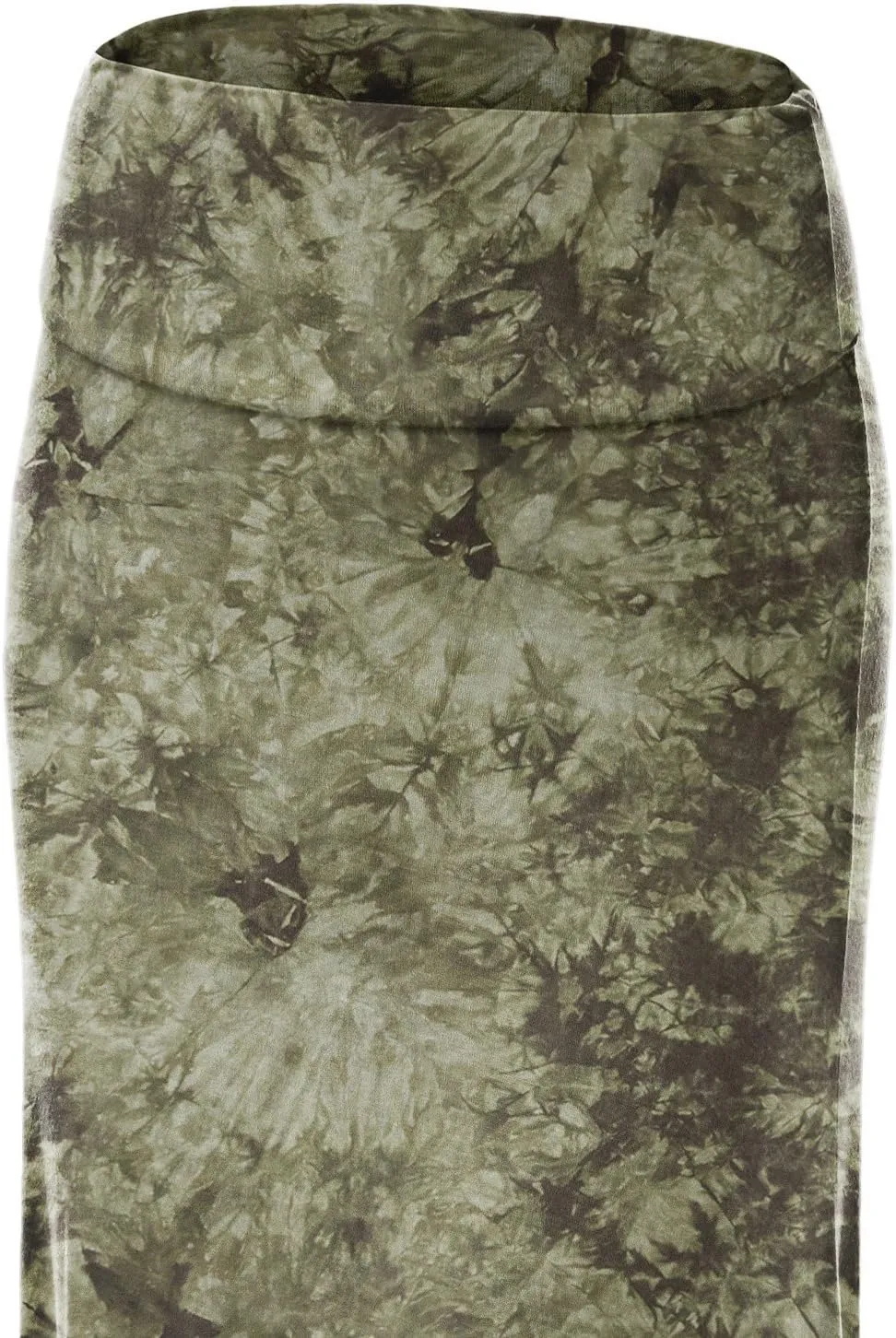 Lock and Love Women's Casual High Waist Solid/Tie Dye Fold Over Flowy Long Maxi Skirt