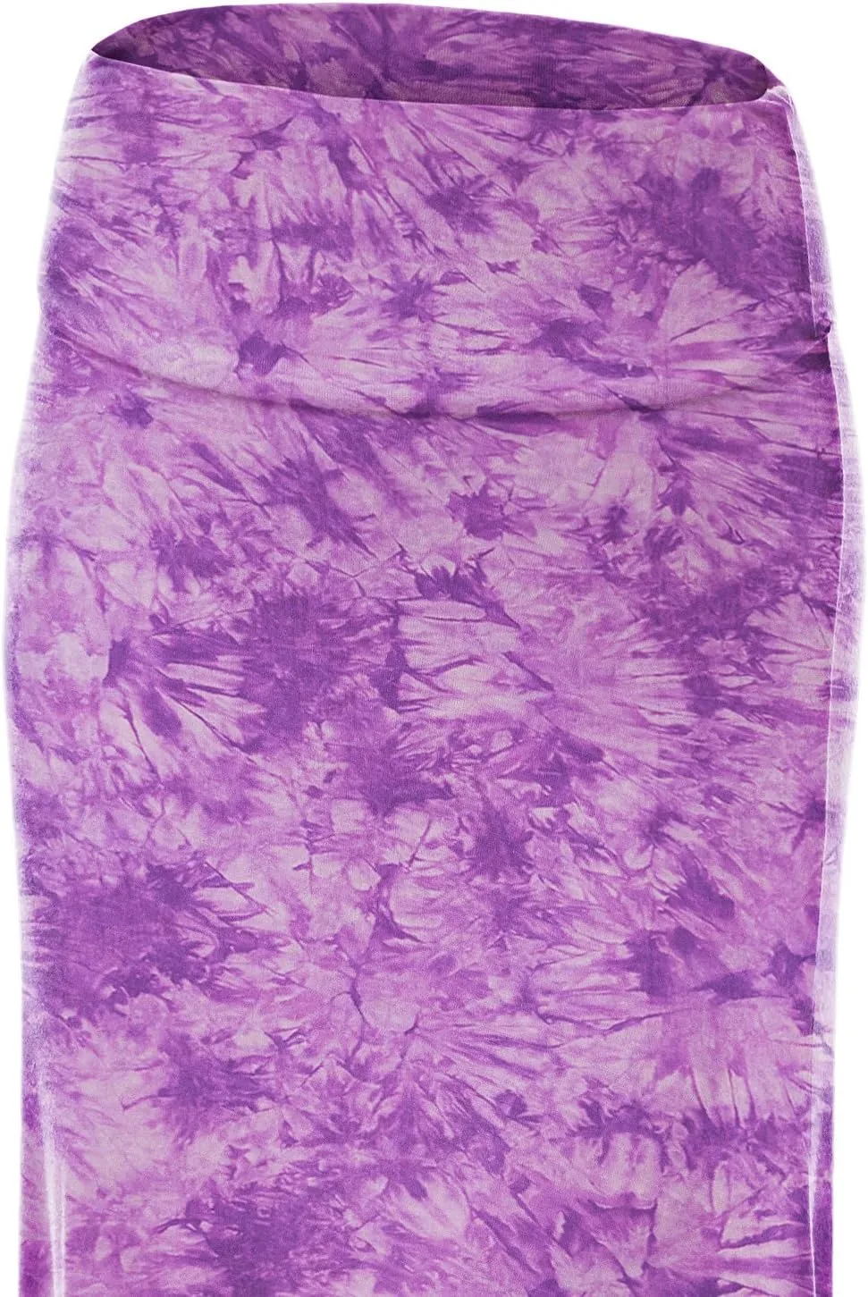 Lock and Love Women's Casual High Waist Solid/Tie Dye Fold Over Flowy Long Maxi Skirt