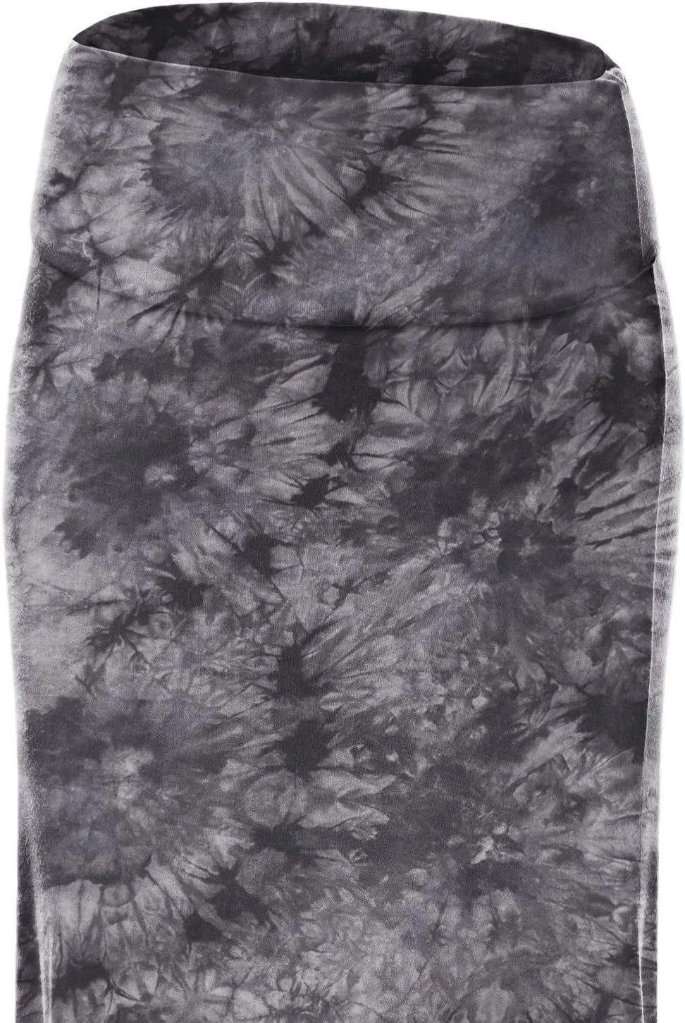 Lock and Love Women's Casual High Waist Solid/Tie Dye Fold Over Flowy Long Maxi Skirt