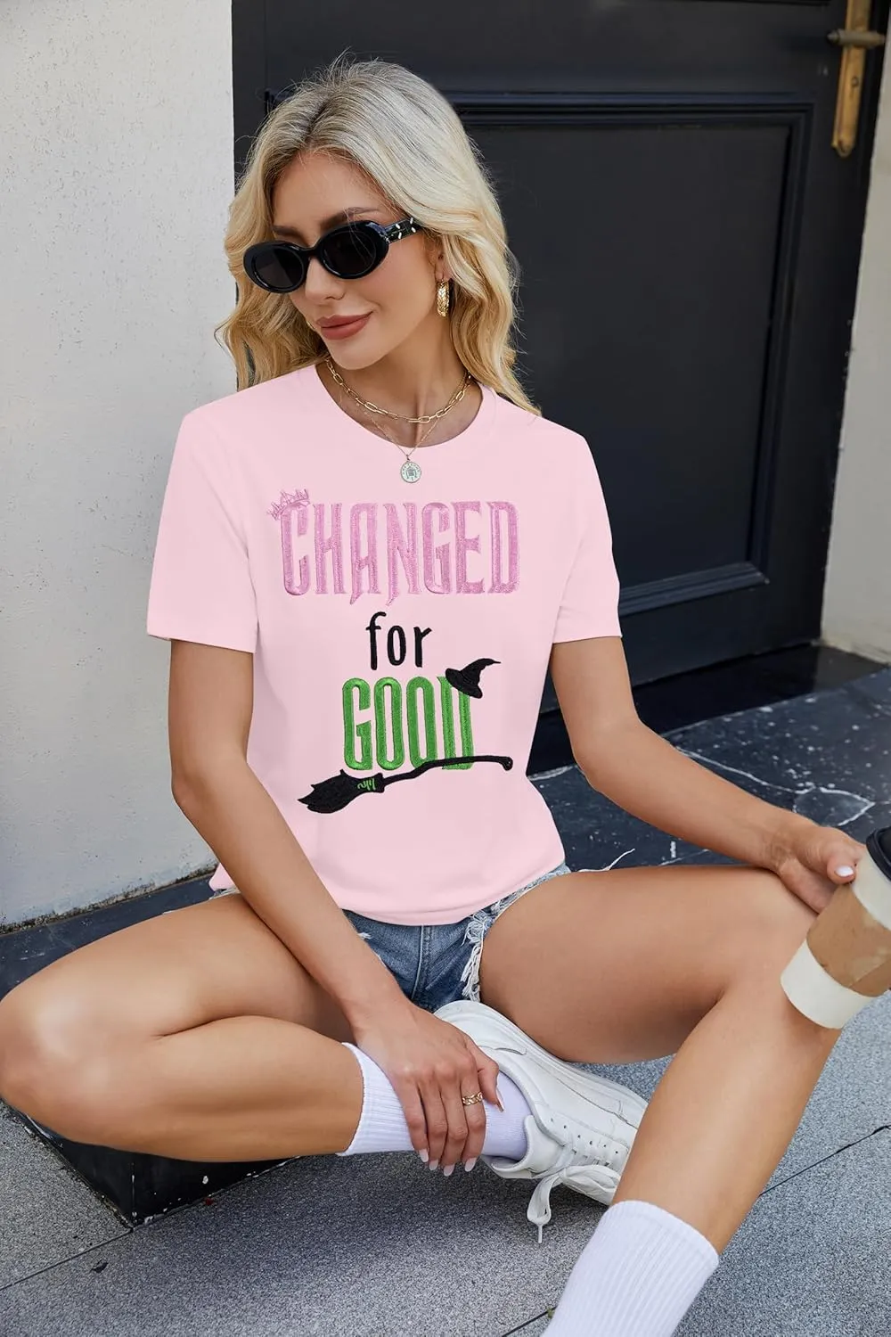 LOTUCY Musical Shirt Women Changed for Good Musical Movie Tee Witch and Princess Short Sleeve Tshirt