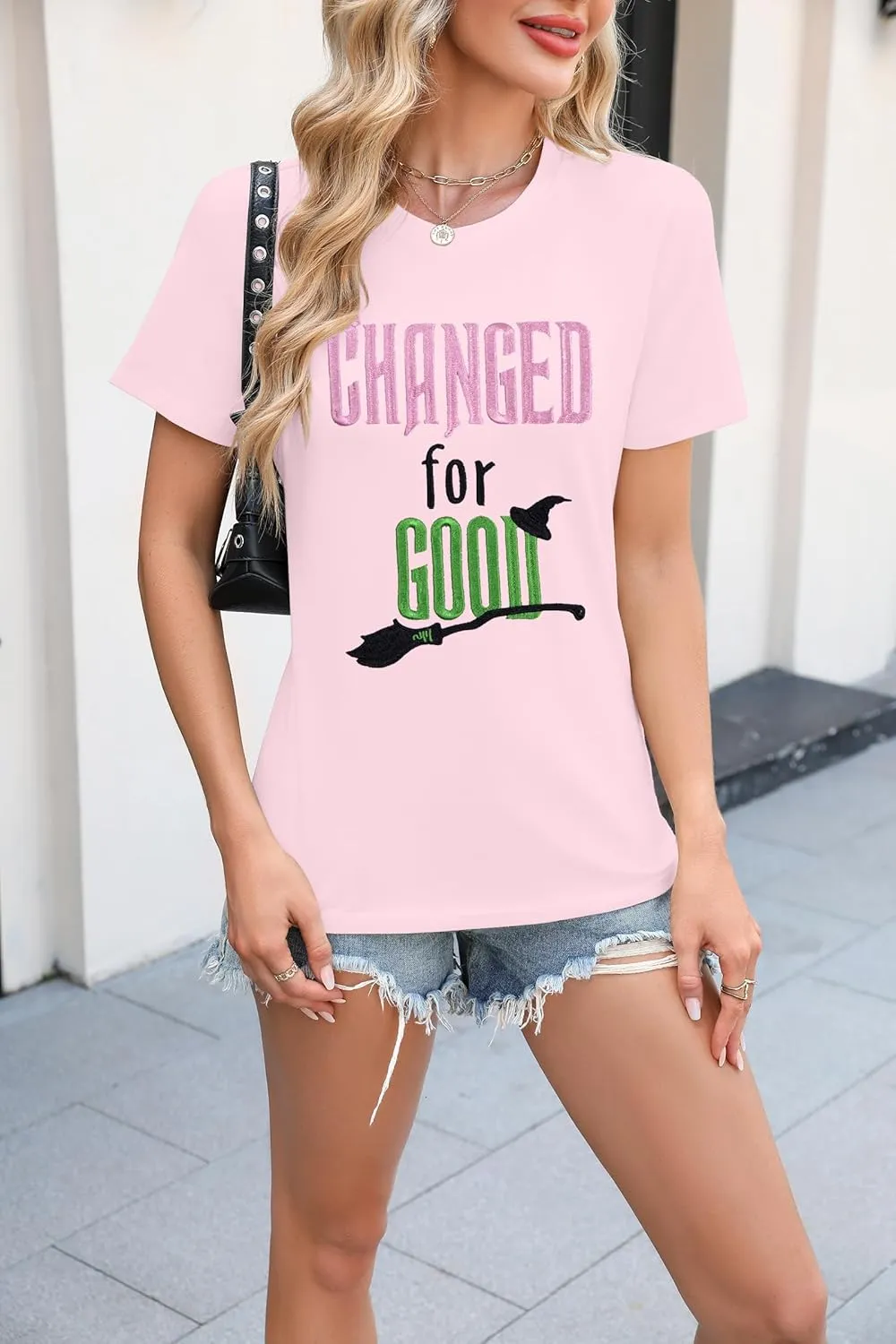 LOTUCY Musical Shirt Women Changed for Good Musical Movie Tee Witch and Princess Short Sleeve Tshirt