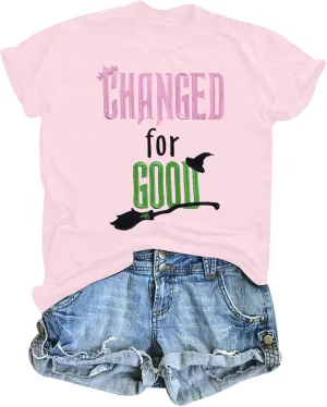 LOTUCY Musical Shirt Women Changed for Good Musical Movie Tee Witch and Princess Short Sleeve Tshirt