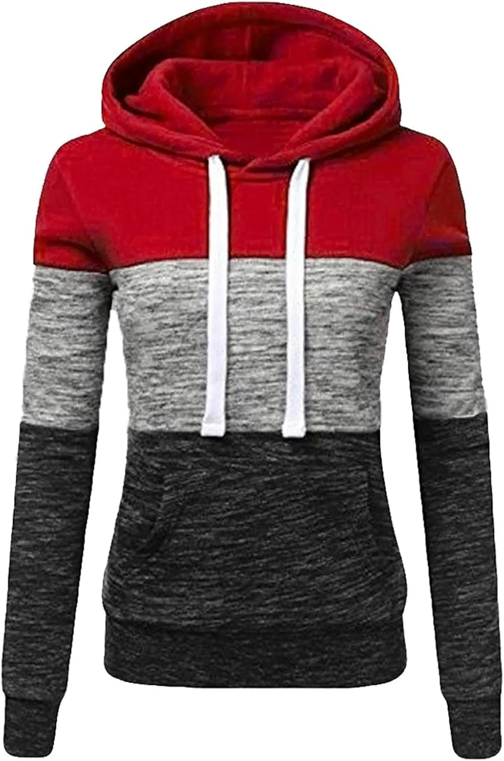 LRMQS Womens Hoodies Color Block Drawstring Hoodie Pullover Casual Winter Fall Fashion 2024 Loose Fit Sweatshirt Clothes