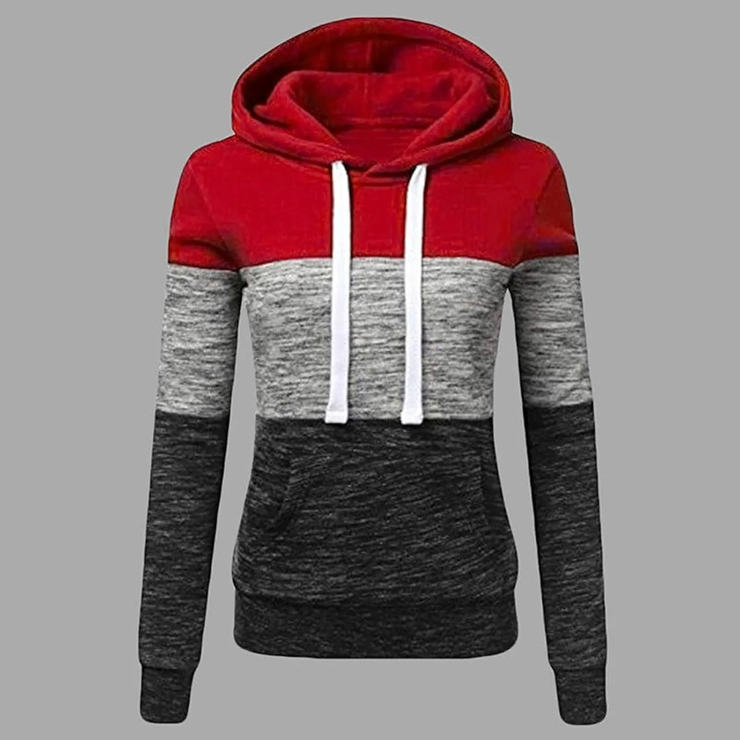 LRMQS Womens Hoodies Color Block Drawstring Hoodie Pullover Casual Winter Fall Fashion 2024 Loose Fit Sweatshirt Clothes