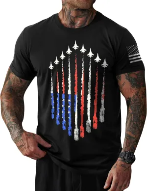 Mainfini Men's 4th of July T-Shirt American Flag 1776 Short Sleeve Tshirt (S-3XL)