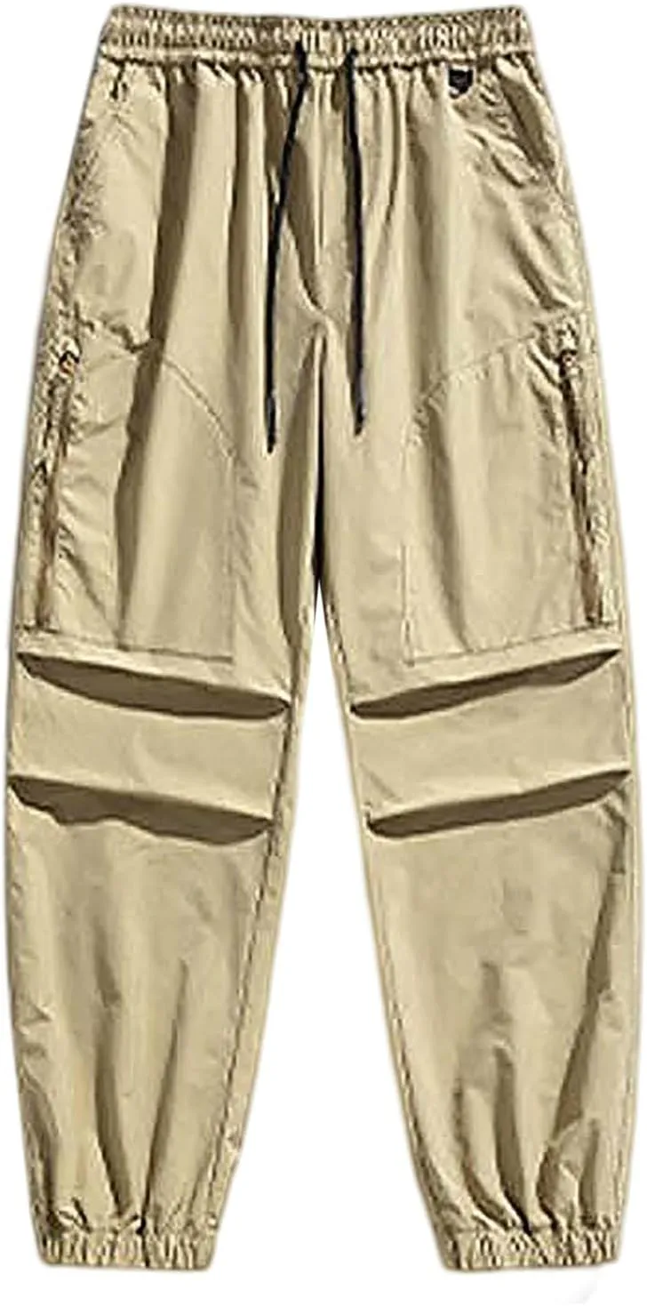 Man High Street Fashion Trend Pleated Design Straight Leather Pants Mens Big and Tall Pants