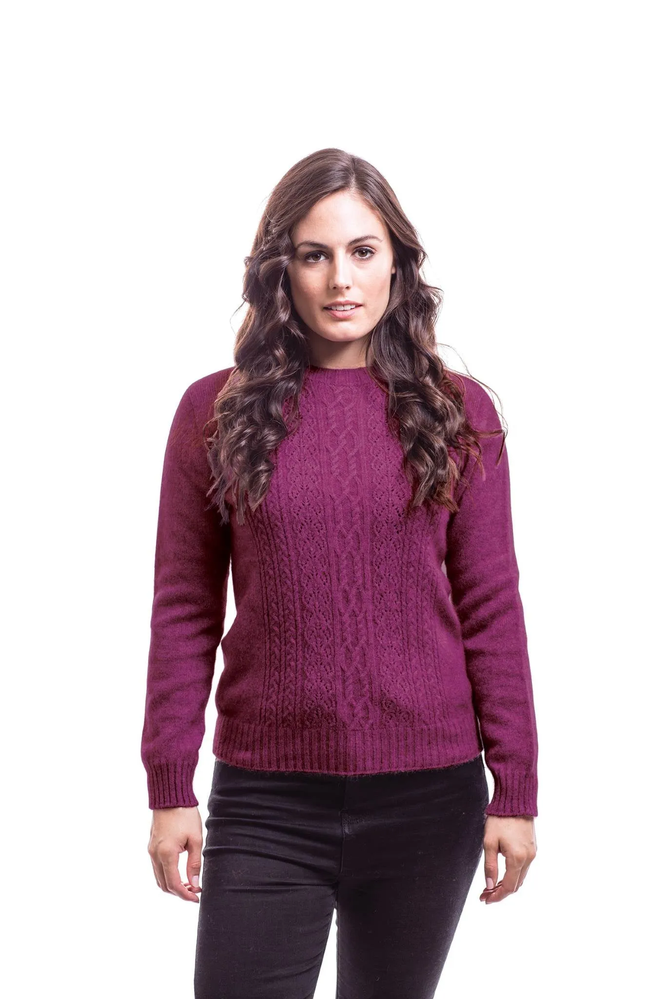McDonald - Sweater with Lace Detail in Merino Wool and Possum Fur