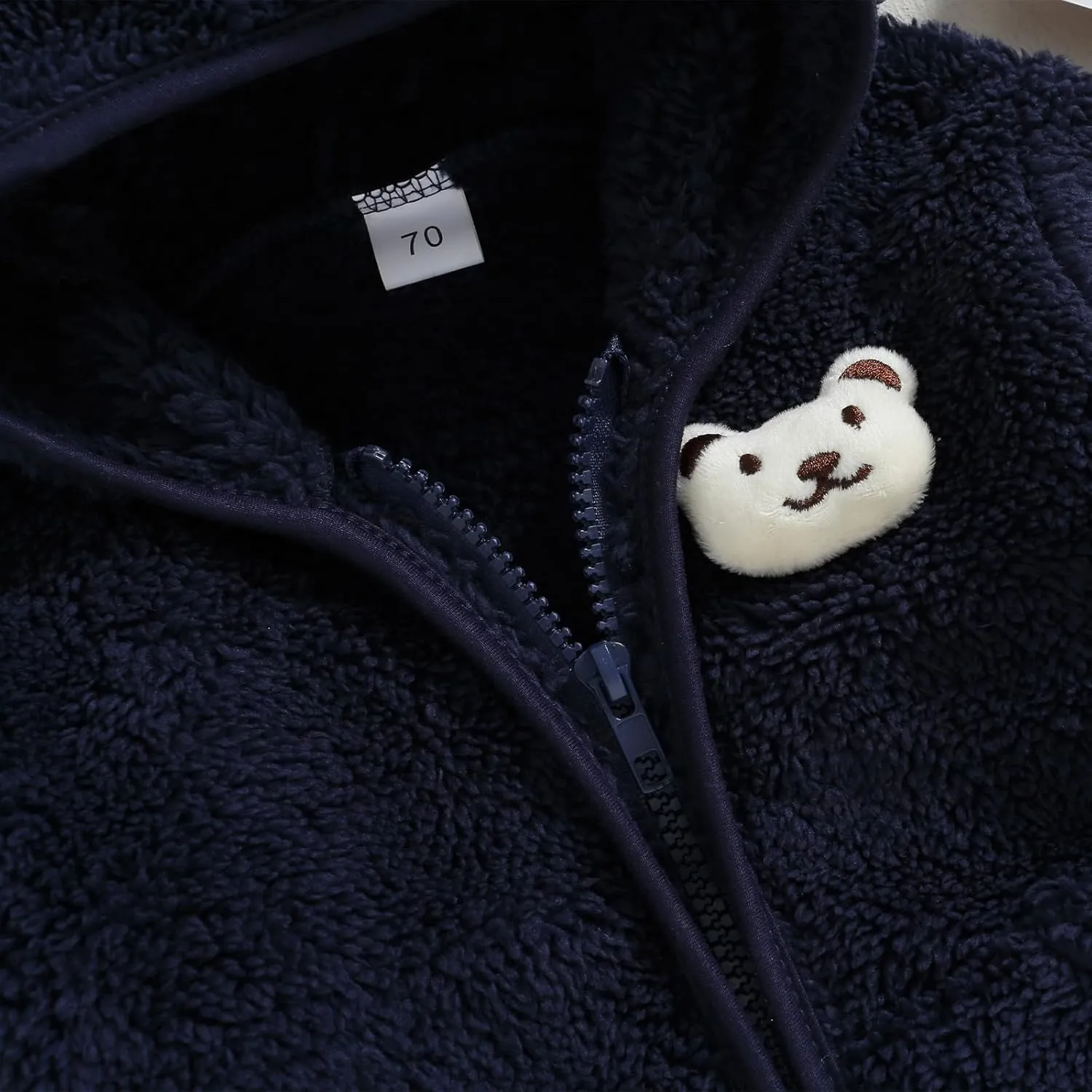 Meiweileya Baby Girl Boy Fleece Zip Up Hoodie Bear Ears Fuzzy Jacket Hooded Teddy Coat Winter Shacket Warm Outwear Cardigan