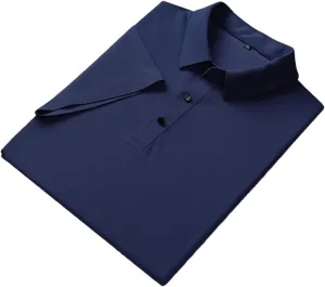 Men Polo Shirts Classic Short Sleeve Tee Breathable Cooling Quick Dry Nylon Golf T-Shirt