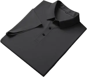 Men Polo Shirts Classic Short Sleeve Tee Breathable Cooling Quick Dry Nylon Golf T-Shirt