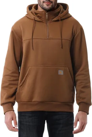 Men's Fashion Hoodies Sweatshirts Loose Fit Heavyweight Quarter-Zip Sweatshirt Fleece-Lined Pullover